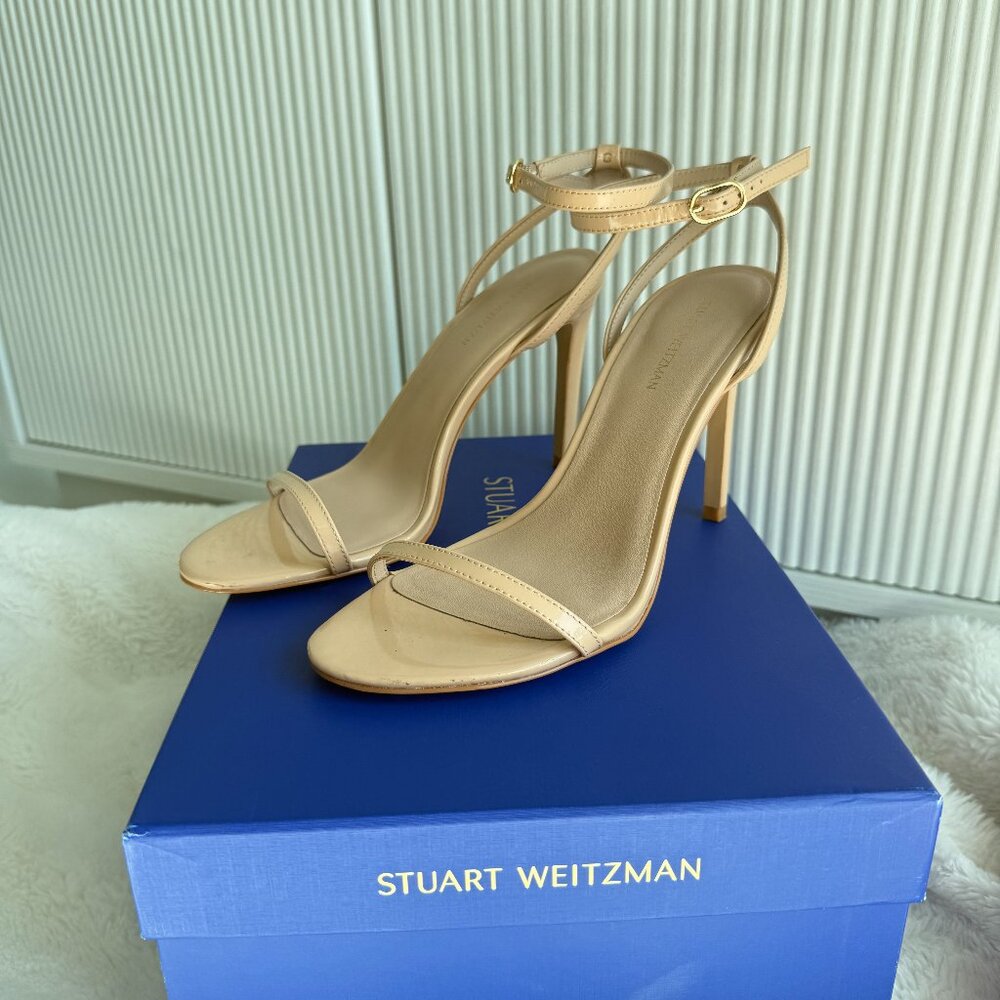 Stuart Weitzman Dancer 95 Sandal 37.5 7 Beige